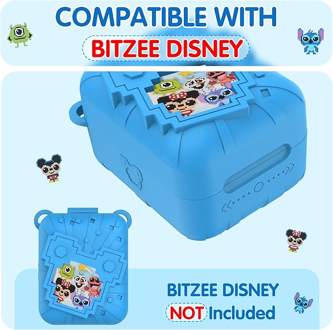 Silicone Case for Bitzee Disney Interactive Toy, Anti-Scratch, Washable, Shockproof Silicone Protective Cover for Bitzee Disney Interactive Toy Accessories with Lanyard - Blue