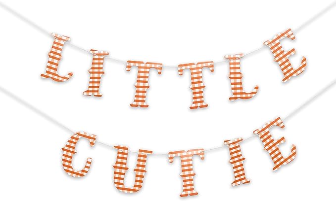 Little Cutie Banner - Citrus Themed Baby Shower Decorations,Orange Little Cutie Is On The Way Bunting Banner Gender Reveal Girl Or Boy Baby Shower Party Supplies