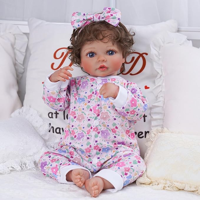 BABESIDE Reborn Baby Doll Clothes for 17-22 Inch Dolls, 5 Sets Baby Doll Clothes Outfits Accessories - Romper Suit and Headband for Baby Doll Boy&Girl Kids Age 3+ Gift