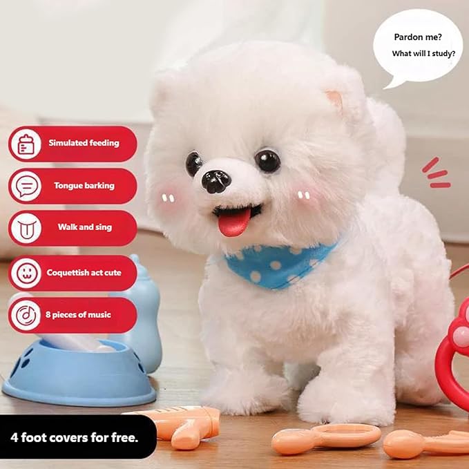 AI Puppy Robotic Dog for Kids, Interactive Robotic Puppy That Walks, Barks & Licks - Smart Companion Toy, Lifelike Pet with Voice Learning