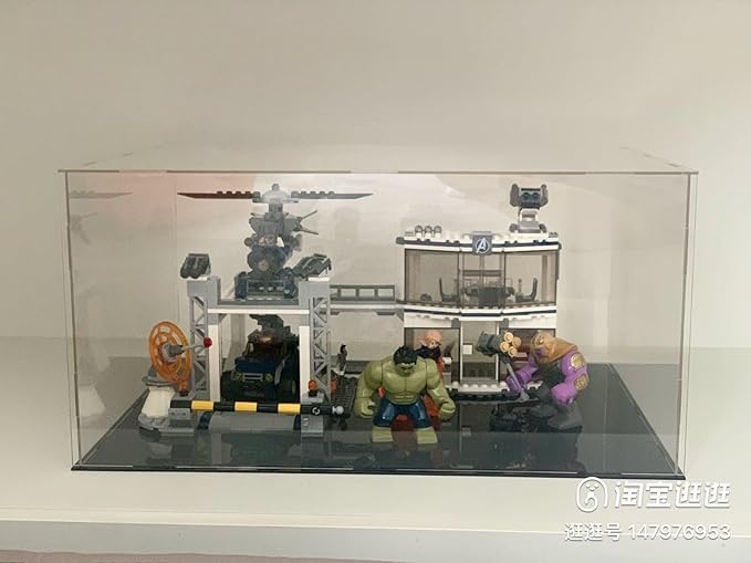 Clear Acrylic Display Case, Assemble Cube Display Box Stand with Black Base, Dustproof Protection Showcase for Collectibles Memorabilia Figurines (8*4*4inch;20*10*H10cm)