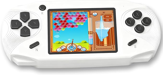 16 Bit Handheld Games for Kids Adults 3.0'' Large Screen Preloaded 220 HD Classic Retro Video Games USB Rechargeable Seniors Electronic Game Player Birthday Xmas Present (White)