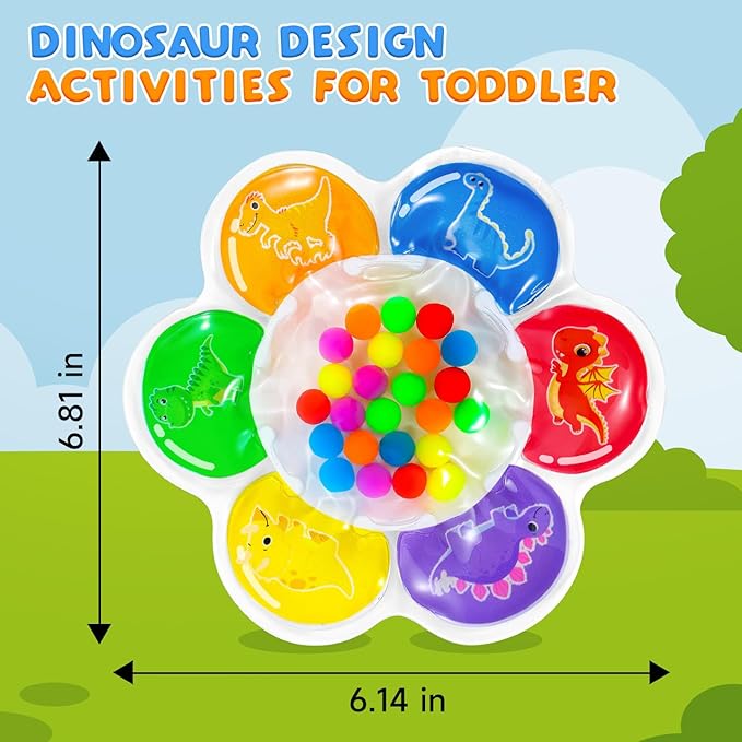 Valentine's Day Color Sorting Sensory Toy for Toddlers 3-5 Years - Montessori Fine Motor Skills Development, Travel & Autism Learning Activity for Airplane Classroom Easter Gift for Kids