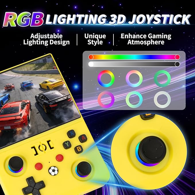 2026 NEW Upgrade R36MAXPRO Retro Handheld Game Console - 4.5 Inch Ultra-Large Screen, Support 18000+Classic Games, 64G TF Card, Linux System, 4000mAh Battery, Birthday Gift for Adult - Yellow