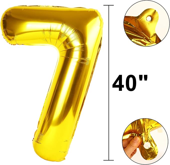 40 Inch Gold Balloon Number 17 Balloon,Jumbo Mylar Foil Helium Balloon for 17 Birthday Digital Balloons for Birthday Party,Wedding Anniversary Party Decorations