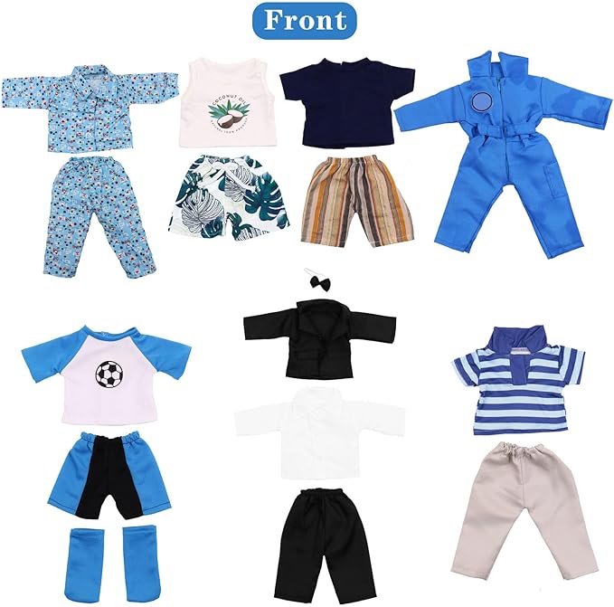 ONEST 7 Sets 18 Inch Boy Doll Clothes Dolls Outfits Dolls Accessories for American 18 Inch Boy Doll