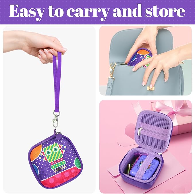 Hard Carrying Case and Silicone Cover for Bitzee Interactive Toy Digital Pet,Protective Case for Bitzee Virtual Electronic Pets Kids, Accessories for Bitzee Interactive Toy Digital Pet, Purple