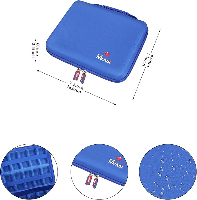 Mchoi Shockproof Carrying Case for Hot Wheels 20 Cars, Case Only (All Blue)
