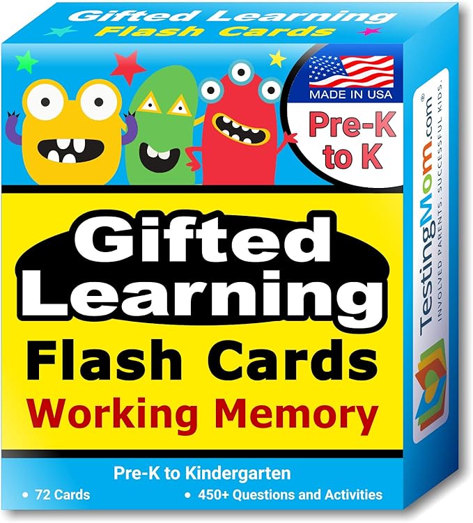 TestingMom.com Gifted Learning Flash Cards – Focus and Memory for Pre-K – Kindergarten – Gifted and Talented Educational Toy Practice for CogAT Test, Iowa Test, OLSAT, SCAT, WISC, WPPSI, AABL and more