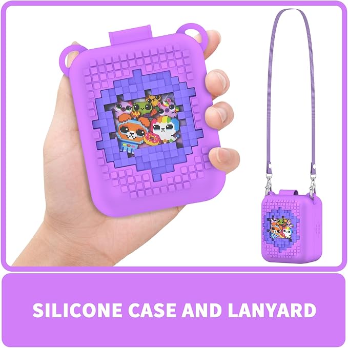 Soft Silicone Case for Bitzee Interactive Toy Digital Pet, Shockproof and Protective Carrying Case for Bitzee Interactive Electronic Pets with Lanyard (Light Purple)