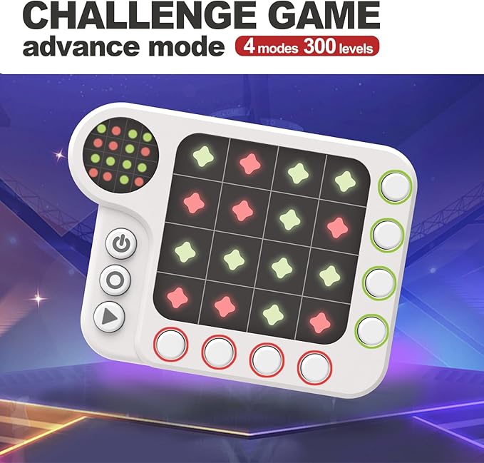 Rechargeable Electronic Brain Game with 300 Original Challenges,Hand held Puzzle Games for Kids Adult Teen Seniors-Road Trip Activities&car&Airplane&Travel Offline Games for Kids 8-12