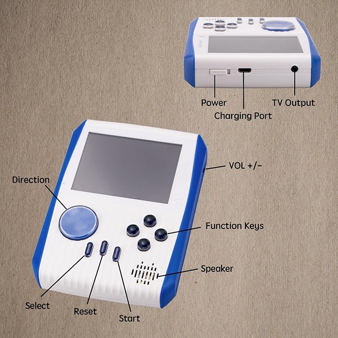 Retro Game Console Handheld, Mini Handheld Game Console for Kids with 666 Classic Retro Games, 1020mAh Rechargeable Battery, 3 Inch Screen Gameboy, Birthday for Boy Girl (White)