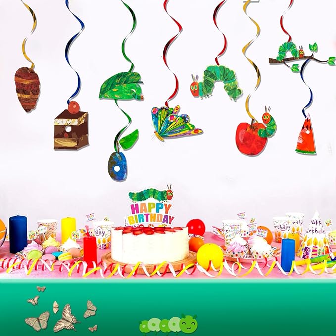 The Very Hungry Caterpillar Hanging Swirl, 40pcs Caterpillar Butterfly Birthday Hanging Swirl for Hungry Caterpillar Birthday Decorations