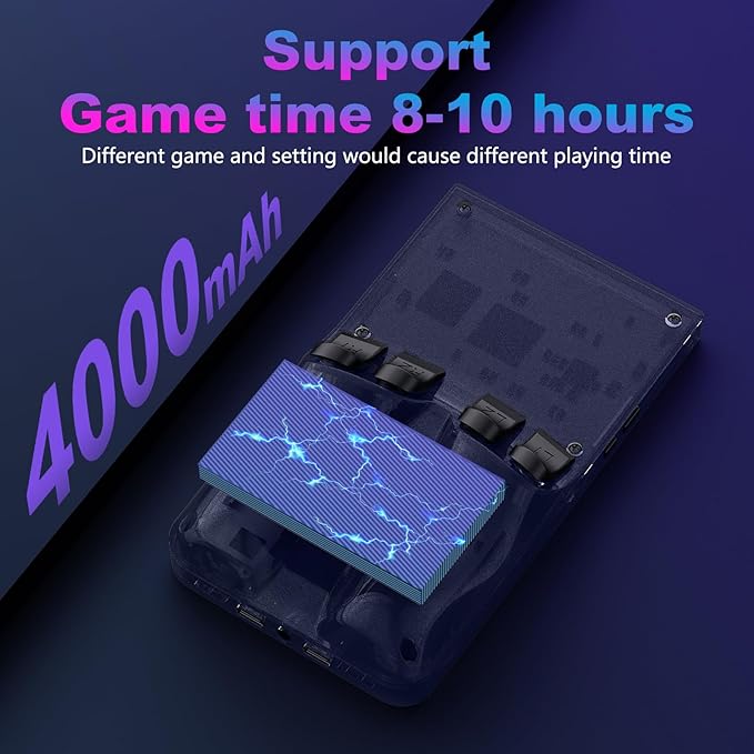 R36MAX Retro Handheld Game Console, 4.0 Inch 720x720 IPS Screen, 128GB Built-in 22000+ Classic Game, Portable Hand Held Open Source Linux System, 4000mAh Battery Retro Gaming Console(Gray 128GB)