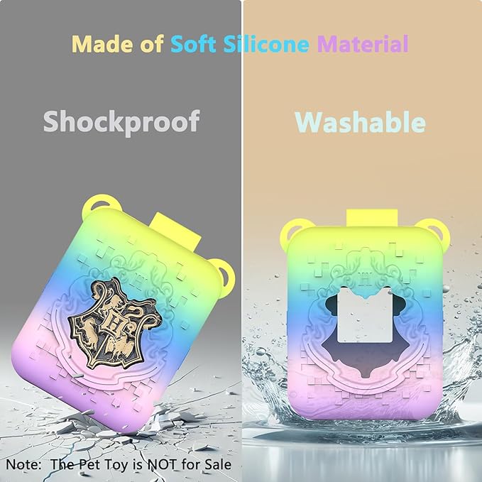 Silicone Case for Bitzee Harry Potter Interactive Digital Pet, Protective Cover for Harry Potter Bitzee Virtual Electronic Pets Accessories (Rainbow Case)