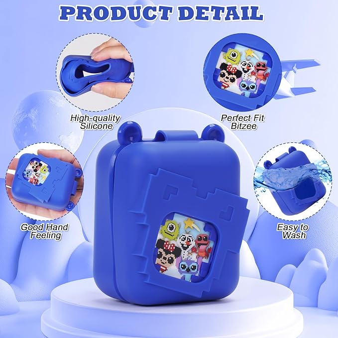 MGZNMTY Silicone Case for Bitzee Disney Interactive Toy Digital Pet and Case, Protective Skin Cover for New Bitsy Electronic Virtual Pet (Dsn Blue)