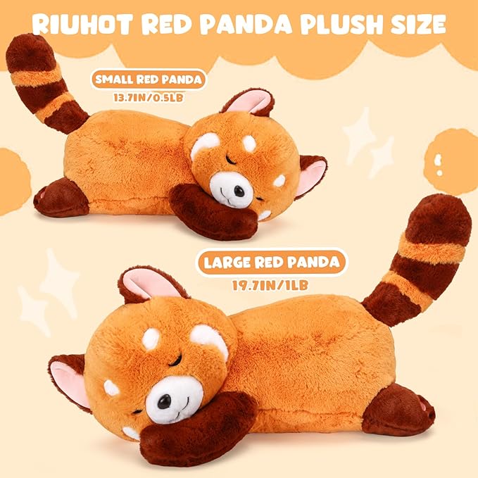 Red Panda Stuffed Animal Pillow - Cute Plush Toy Plushie Christmas Valentine's Day Gift for Girlfriend Kids Birthday - 13.7" Panda Pillow