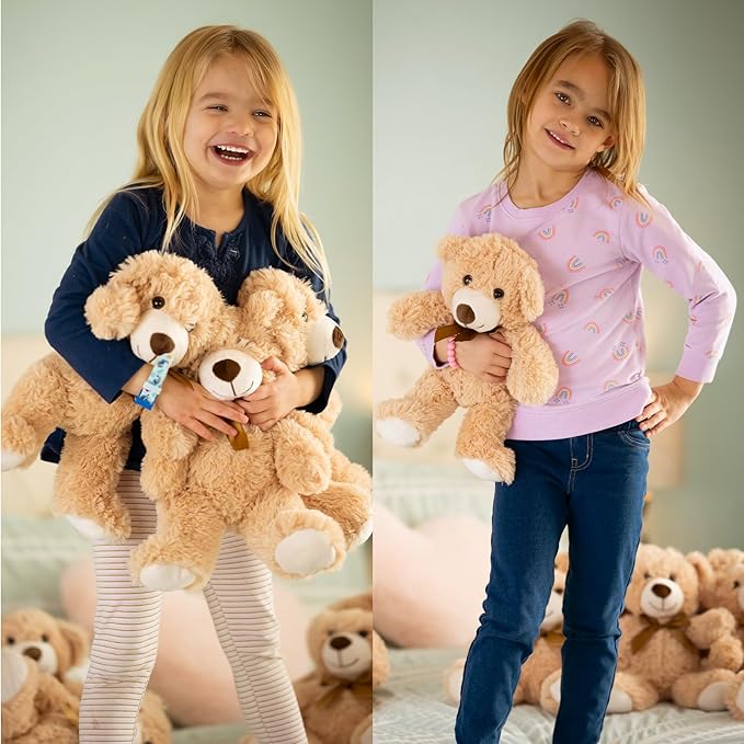 MaoGoLan 12Pcs Bulk Soft Teddy Bears 14 inch Stuffed Animals Plush Bears for Kids Girls Valentines Gifts, Wholesale Stuffed Animal Classic Teddies Christmas Gender Reveal Decor (Machine Washable)