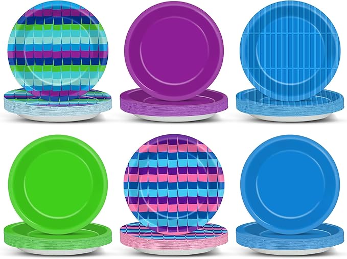 48PCS Video Game Birthday Party Supplies Video Gaming Paper Plates 7" Dinnerware Dessert Plates Llama Game On Party Decorations Gamer Level Up Table Decor for Teenager Kids Boys Birthday Favor