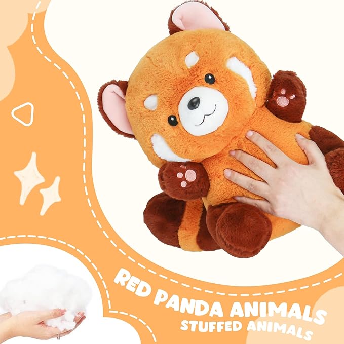 Big Red Panda Plush Toy - Red Panda Stuffed Animal Gift for Girlfriend, Kids Birthday - 13.7"