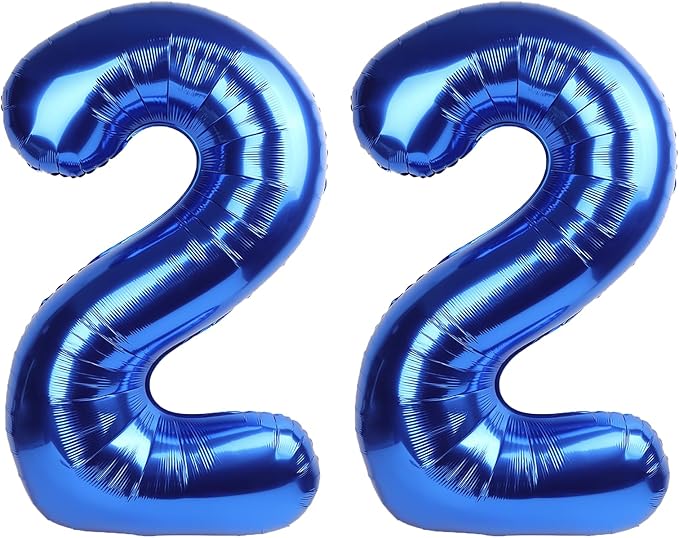 40 Inch Navy blue Number 22 Digital Balloon,Jumbo Mylar Foil Helium Balloon for 22 Balloons for Birthday Party,Wedding Anniversary Party Decorations