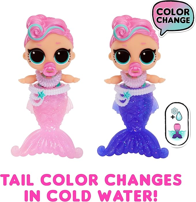 LOL Surprise Mermaids Baby Sisters with Color Change Tail, 8 Dolls to Collect, Fashion Accessories, Great Gift for Kids Ages 4+