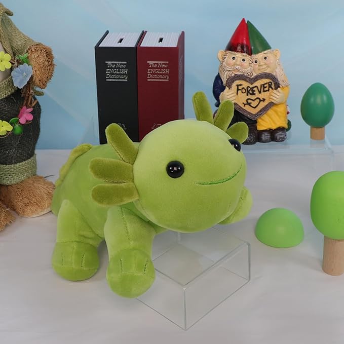 10.8 inch Plush Axolotl Stuffed Animal, Axolotl Plush Toys, Cute Stuffed Cotton Plush Pillow Kawaii Salamander Gifts for Girls & Boys, Plushies has (Green Axolotl Plush)