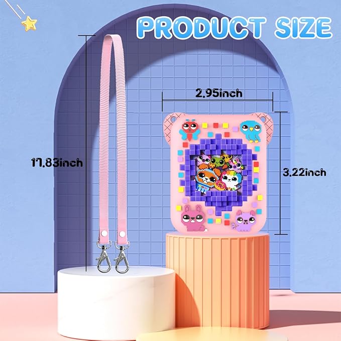 BEARDDO Silicone Cover Case for Bitzee Orginal Interactive Toy Digital Pet and Case, Protective Skin Sleeve with Lanyard for Bitzee Virtual Electronic Pets Accessories Kids Boys Girls (Pink)