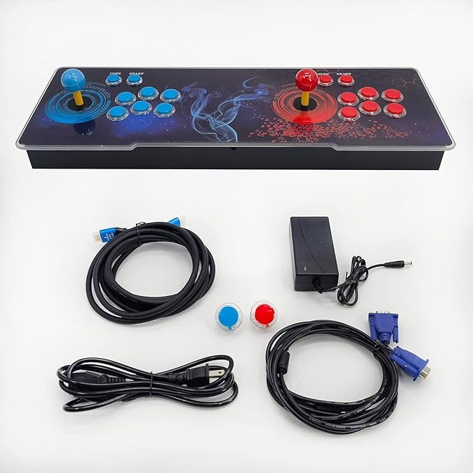 【32000 Games in 1】 Pandora's Box Arcade Game Console, 3D Pandora Box Support PC & Projector & TV, 2-4 Players, 1280X720 Full HD, 3D, Search/Hide/Save/Load/Pause Games, Favorite List