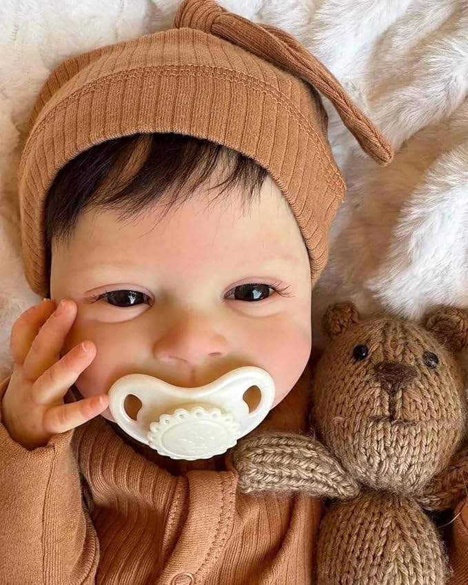 Anano Realistic Reborn Baby Dolls Silicone Full Body 20 Inch Full Body Silicone Baby Doll Newborn Boy, Real Life Babys Reborn Dolls Anatomically Correct with Accessories