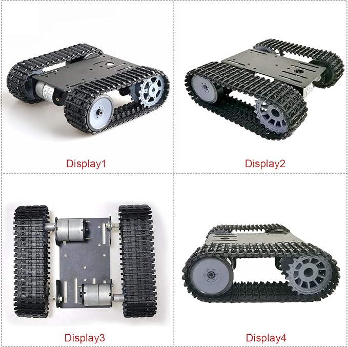 Professional Smart Robot Tank Car Chassis for School Eduactional Science Kits, DIY RC Tracked Robotic Obstacle Avoidance Platform Crawler Model with 2pcs Plastic Caterpillars, Remote Control STEAM