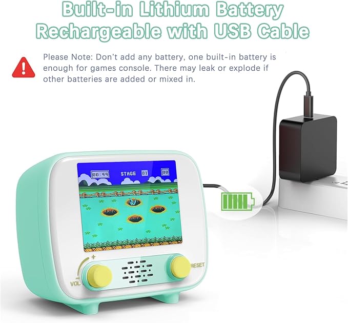 Handheld Game Console, Retro Mini Arcade Machine with 2.8″ Screen, Featuring 216 Classic One-Player Games and 84 Classic Two-Player Games, Supports for Handheld Controller & AV Output Connection TV