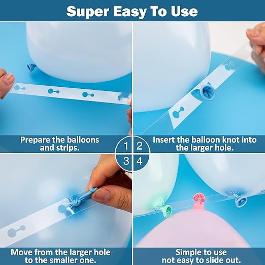 KICNIC Balloon Arch Kit, 6 Tape Strips and 6 Glue Point Dots for Garland, Party, Wedding, Birthday, Baby Shower, Graduation Decorations