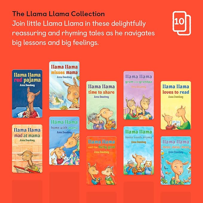 Yoto The Llama Llama Collection by Anna Dewdney – 10 Kids Audio Cards for Use with Player & Mini All-in-1 Audio Device, Screen-Free Listening with Fun Playtime, Bedtime & Travel Stories, Ages 2+