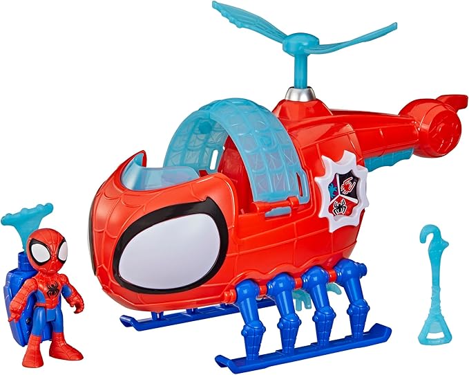 SPIDEY AND HIS AMAZING FRIENDS Marvel Team Spidey Copter, 3-Inch (7.6 CM) Action Figure & Toy Vehicle with Projectile, Super Hero Toys, Ages 3+