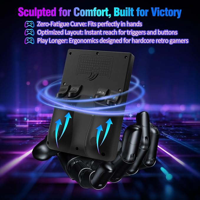 R36MAX 2 Retro Handheld Game Console, 4.5" IPS HD Screen 1024*768 Retro Gaming Console with Detachable Joystick, 20,000+ Classic Games, 30+ Emulators, Protable Hand Held Video Games (Black)