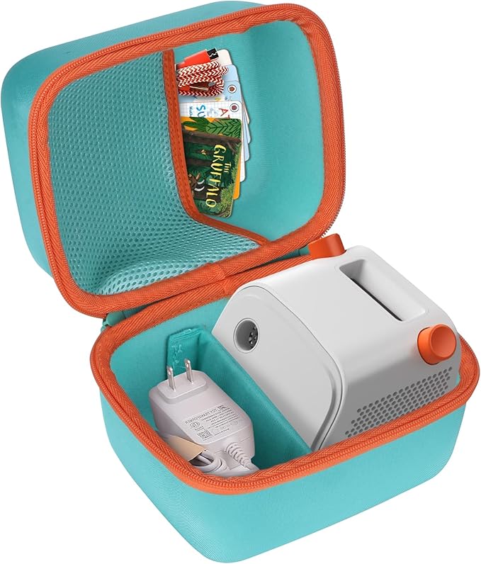 Hard Case Compatible with Yoto Player Kids Speaker Kids Audio Music Children Player Audiobook Cards Radio (Teal + Orange Case)