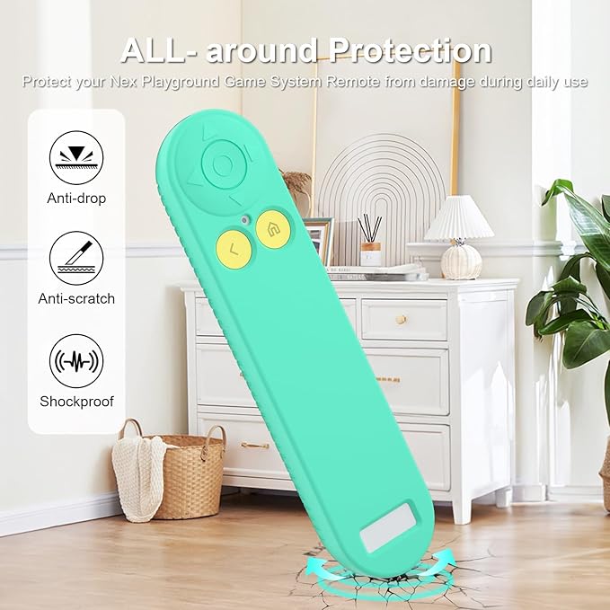 Silicone Cover Case for Nex Playground Game System Remote,Anti-Slip Scratch Shock,Remote Soft Protective Sleeve with Lanyard for Nex Playground Accessory(Green)