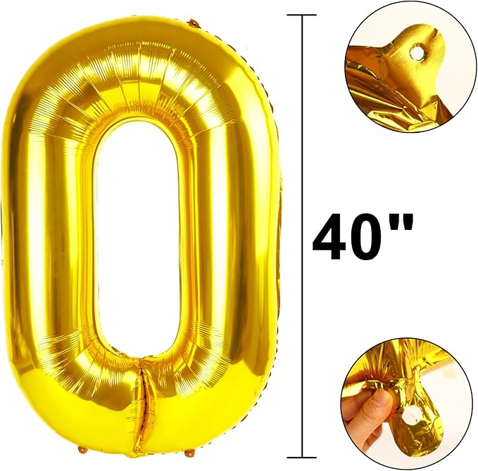 40 Inch Gold Balloon Number 80 Balloon,Jumbo Mylar Foil Helium Balloon for 80 Birthday Digital Balloons for Birthday Party,Wedding Anniversary Party Decorations