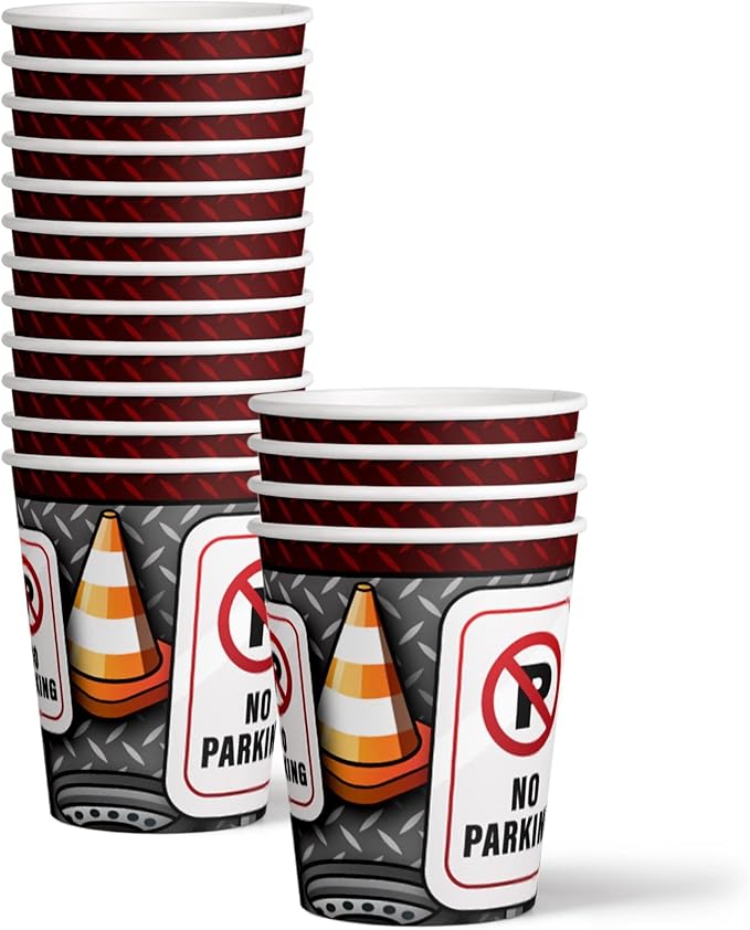 Tow Truck Birthday Party Supplies - Big Truck Birthday Supplies Set Includes Plates, Napkins, and Cups | Tableware Kit for 16