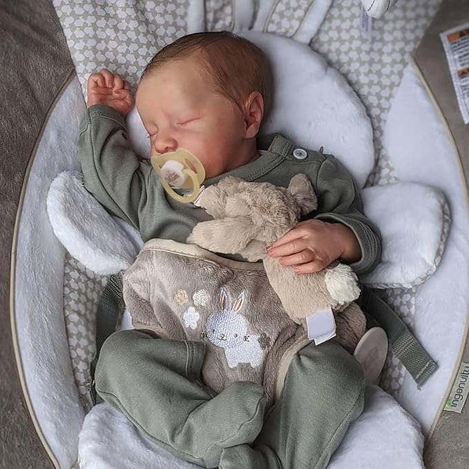 JIZHI Lifelike Reborn Baby Dolls Boy - 17-Inch Soft Body Realistic-Newborn Full Body Vinyl Real Life Baby Dolls with Toy Accessories for Kids Age 3 4 5 6 7 +