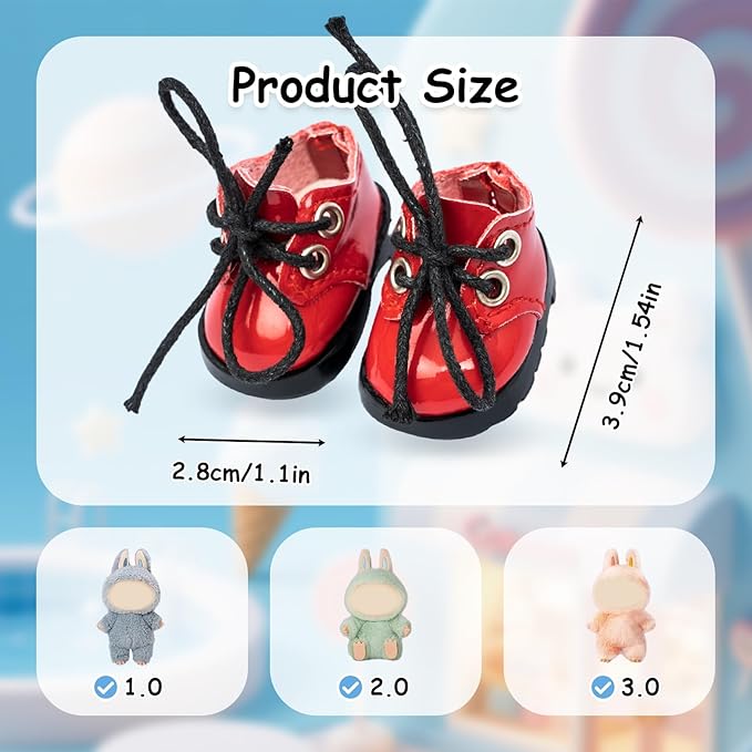 15-17cm Doll Shoes for 15-17cm Doll Boots, 6.7 inch Doll Shoes Accessories Easter Gifts (red)
