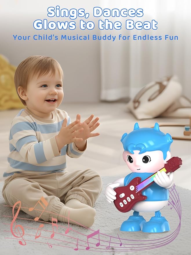 URROY Mini Karaoke Machine for Kids with Microphone, Cartoon Singing Toy Bluetooth Speaker with LED Lights, Rechargeable Portable Karaoke for Boys & Girls Birthday Party