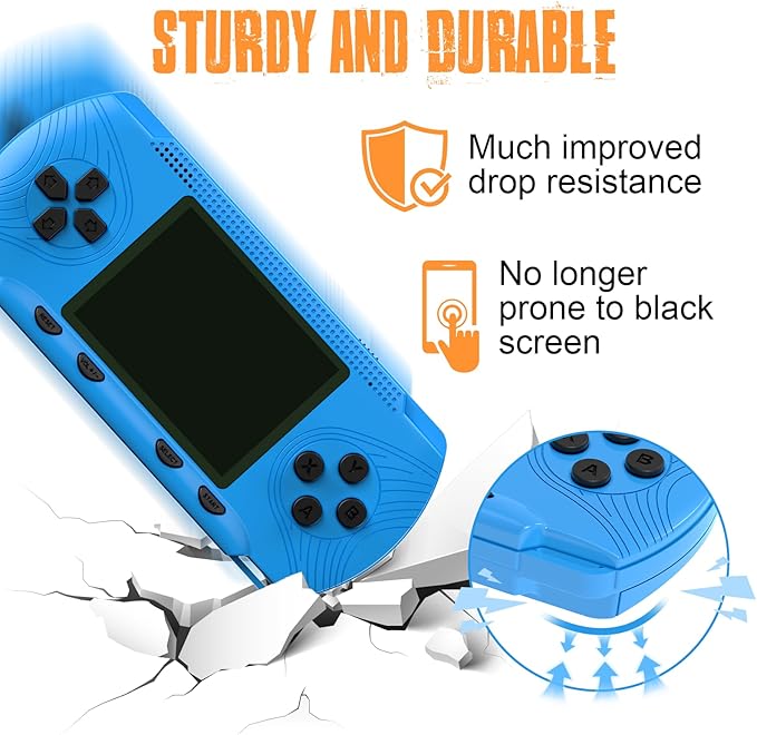Retro Handheld Game for Boys Girls-Classic 258 Video Games with Rechargeable Battery, 3.0" LCD Screen Portable Gaming Player Plug & Play Video Games, Electronic Gift for Birthday Xmas