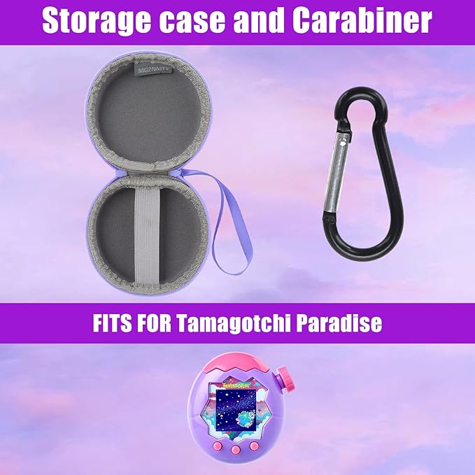 YouKnow Hard Case for Tamagotchi Paradise Electronic Virtual Pet Game Machine with Carabiner (Only Case) (Purple)
