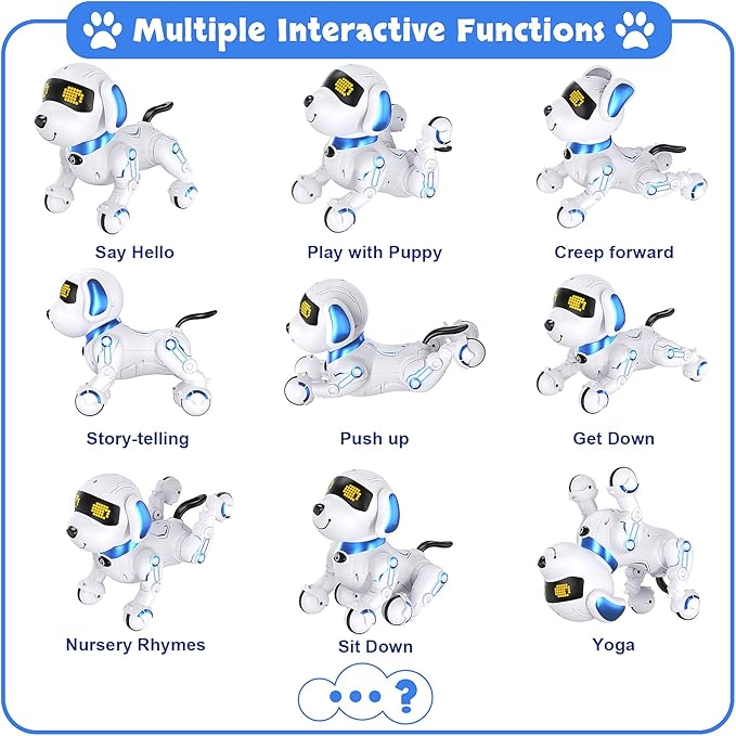 Robot Dog Remote Control Robot Toys with Sing Dance, Easter Toy Kids Toy, 17 Functions E Interactive Dog for 6+, Programmable Smart Interactive Robotic Pets