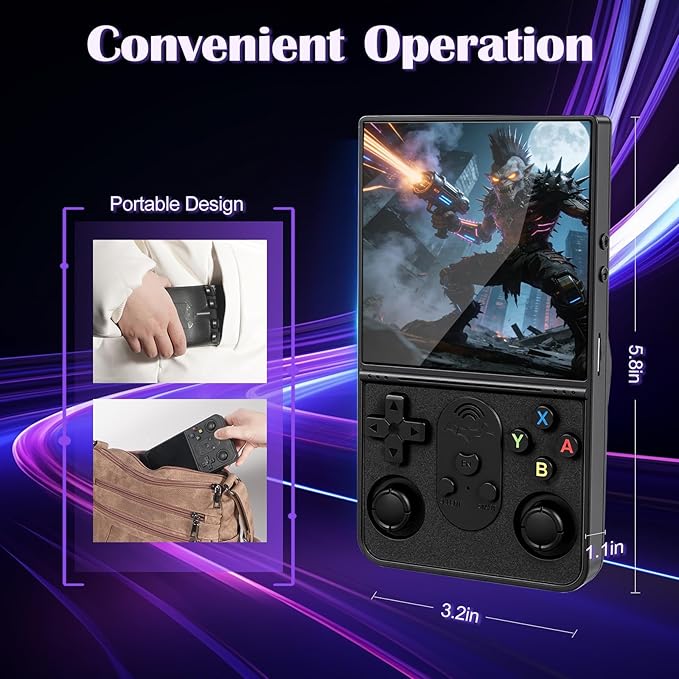 S600 Retro Handheld Game Console - 4.0 Inch IPS Display, 128GB Memory, Over 18,000 Classic Games, 3500mAh Battery, Perfect for Retro Gaming Addicts and Portable Fun, Black