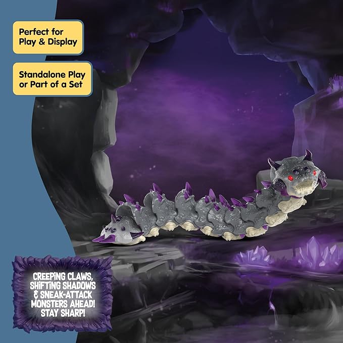 schleich Eldrador Creatures - 10” Shadow Worm Action Figure with Movable Body - Spiked Bug Monster Toy for Battle Fun - Large Beast Figurine for Imaginative Play for Boys and Girls - Kids 7+ | 70830