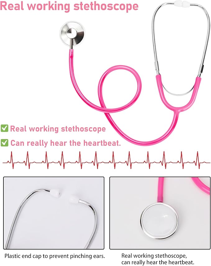ICECUTE Doctor Costume for Kids Scrubs with Accessories,7Pcs Toddler Halloween Costume for Boy Girls,3-11 Years