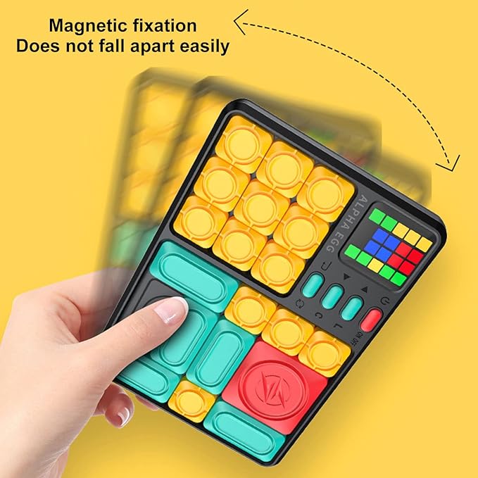 Slide Puzzle Games, Brain Teaser Puzzle Board Game Educational Interactive Handheld Brain Training Electronic Board Game for Boys Girls